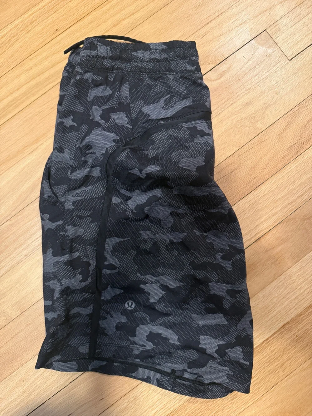 Lululemon Men's Black & Gray Camo Athletic Shorts
